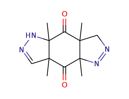 Molecular Structure of 23585-22-0 (3a,4a,7a,8a-tetramethyl-3a,7,7a,8a-tetrahydropyrazolo[3,4-f]indazole-4,8(1H,4aH)-dione)