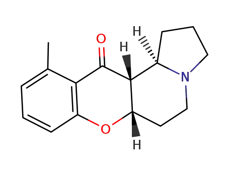 Molecular Structure of 30891-89-5 (11-methyl-1,2,3,5,6,6a,12a,12b-octahydro-12H-chromeno[2,3-g]indolizin-12-one)