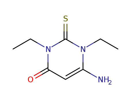 3120-51-2,6-amino-1,3-diethyl-2-thioxo-2,3-dihydropyrimidin-4(1H)-one,Uracil,6-amino-1,3-diethyl-2-thio- (7CI,8CI); 1,3-Diethyl-6-amino-2-thiouracil; NSC70472