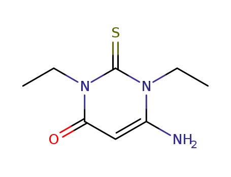 Molecular Structure of 3120-51-2 (6-amino-1,3-diethyl-2-thioxo-2,3-dihydropyrimidin-4(1H)-one)