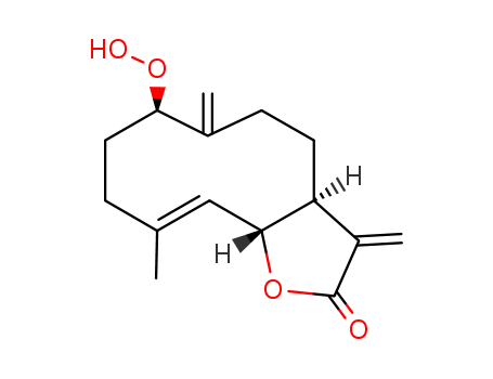 Cyclodeca[b]furan-2(3H)-one,3a,4,5,6,7,8,9,11a-octahydro-7-hydroperoxy-10-methyl-3,6-bis(methylene)-,(3aS,7R,10E,11aR)- cas  31105-79-0
