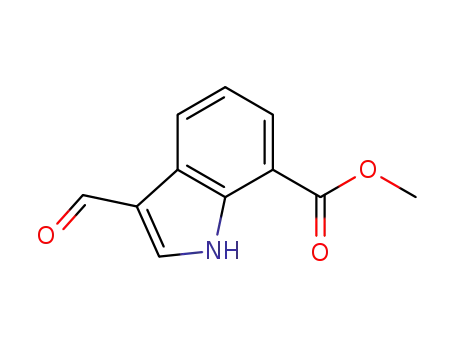 Molecular Structure of 312973-24-3 (3-Formylindole-7-carboxylic acid methyl ester)