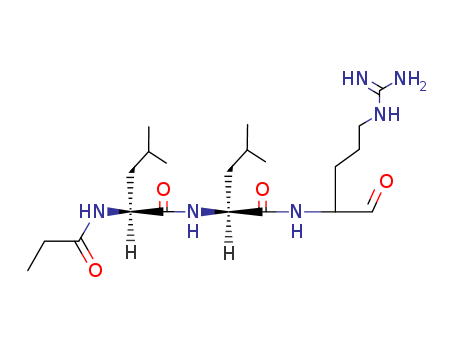 24365-46-6,PROPIONYL-LEU-LEU-ARG-AL HEMISULFATE,Valeramide,N-(1-formyl-4-guanidinobutyl)-4-methyl-2-(4-methyl-2-propionamidovaleramido)-,stereoisomer (8CI); Leupeptin Pr-LL; Propionyl-L-leucyl-L-leucylargininal