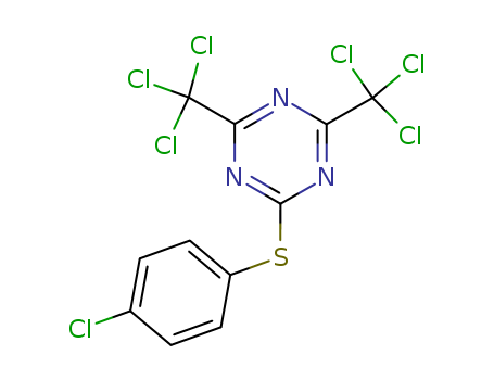 24478-08-8,2-[(4-Chlorophenyl)thio]-4,6-bis(trichloromethyl)-1,3,5-triazine,s-Triazine,2-[(p-chlorophenyl)thio]-4,6-bis(trichloromethyl)- (8CI)