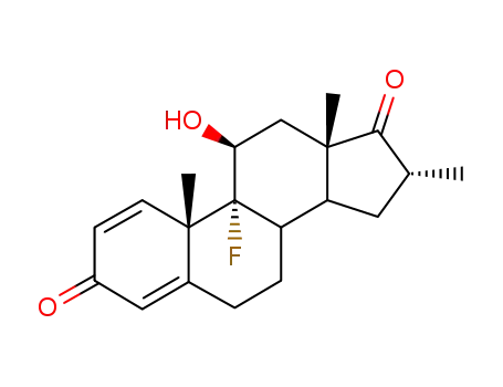 Molecular Structure of 3109-01-1 ((8S,9R,10S,11S,13S,14S,16S)-9-fluoro-11-hydroxy-10,13,16-trimethyl-6,7,8,11,12,14,15,16-octahydrocyclopenta[a]phenanthrene-3,17-dione)