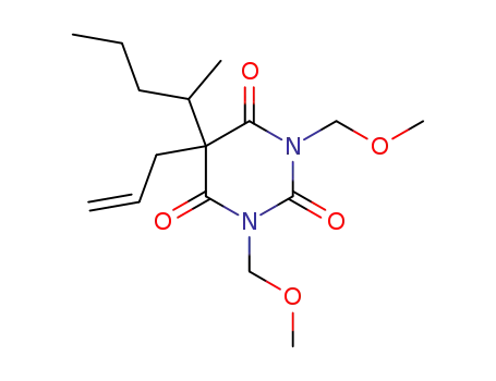 Molecular Structure of 31164-82-6 (1,3-bis(methoxymethyl)-5-(pentan-2-yl)-5-(prop-2-en-1-yl)pyrimidine-2,4,6(1H,3H,5H)-trione)