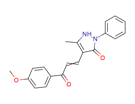 24428-82-8,4-[(1E)-3-(4-methoxyphenyl)-3-oxoprop-1-en-1-yl]-5-methyl-2-phenyl-1,2-dihydro-3H-pyrazol-3-one,3-Pyrazolin-5-one,4-(2-p-anisoylvinyl)-3-methyl-1-phenyl- (8CI); 3H-Pyrazol-3-one,1,2-dihydro-4-[3-(4-methoxyphenyl)-3-oxo-1-propenyl]-5-methyl-2-phenyl- (9CI)
