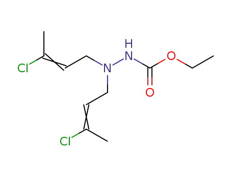 Molecular Structure of 24423-60-7 (ethyl 2,2-bis(3-chlorobut-2-en-1-yl)hydrazinecarboxylate)