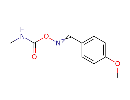 Molecular Structure of 24303-42-2 (({[(1Z)-1-(4-methoxyphenyl)ethylidene]amino}oxy)(methylamino)methanone)