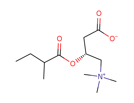 Molecular Structure of 31023-25-3 (3-(2-methylbutanoyloxy)-4-trimethylazaniumylbutanoate)