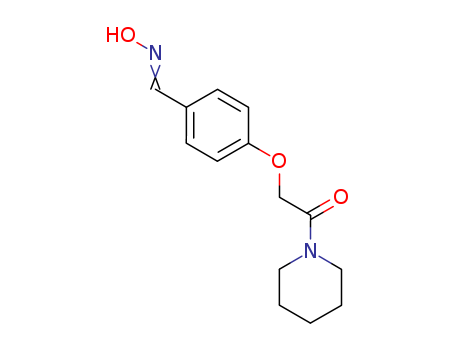 31189-00-1,p-(Piperidinocarbonylmethoxy)benzaldehyde oxime,Piperidine,1-[(p-formylphenoxy)acetyl]-, p-oxime (8CI); Piperidine,1-[[4-[(hydroxyimino)methyl]phenoxy]acetyl]- (9CI)