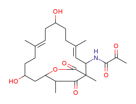 24680-63-5,N-(7,13-dihydroxy-1,4,10,19-tetramethyl-17,18-dioxo-16-oxabicyclo[13.2.2]nonadeca-3,9-dien-2-yl)-2-oxopropanamide,Pyruvamide,N-(7,13-dihydroxy-1,4,10,19-tetramethyl-17,18-dioxo-16-oxabicyclo[13.2.2]nonadeca-3,9-dien-2-yl)-,(E,E)-(1S,2R,7S,13S,15R,19R)- (8CI); 16-Oxabicyclo[13.2.2]nonadecane,propanamide deriv.; 6,12-Tetrahydrolankacidin C; Lankacidin C 6,7,12,13-tetrahydro