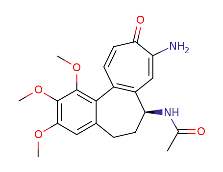 Molecular Structure of 25269-21-0 (N-(9-amino-1,2,3-trimethoxy-10-oxo-5,6,7,10-tetrahydrobenzo[a]heptalen-7-yl)acetamide)