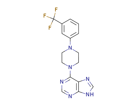 24932-89-6,6-[4-[3-(Trifluoromethyl)phenyl]-1-piperazinyl]-9H-purine,1H-Purine,6-[4-[3-(trifluoromethyl)phenyl]-1-piperazinyl]- (9CI); Purine, 6-[4-(a,a,a-trifluoro-m-tolyl)-1-piperazinyl]- (8CI)