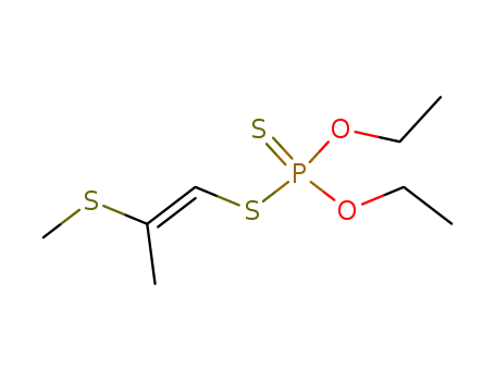 31333-64-9,O,O-diethyl S-[(1Z)-2-(methylsulfanyl)prop-1-en-1-yl] dithiophosphate,Phosphorodithioicacid, O,O-diethyl S-[2-(methylthio)-1-propenyl] ester (9CI); Phosphorodithioicacid, O,O-diethyl S-[2-(methylthio)propenyl] ester (8CI)