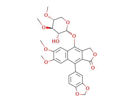 Naphtho[2,3-c]furan-1(3H)-one,9-(1,3-benzodioxol-5-yl)-4-[(3,4-di-O-methyl-D-xylopyranosyl)oxy]-6,7-dimethoxy-