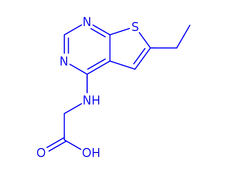 Molecular Structure of 313534-29-1 (N-(6-Ethylthieno[2,3-d]pyrimidin-4-yl)glycine)