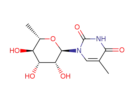 Molecular Structure of 31505-99-4 (1-(6-deoxyhexopyranosyl)-5-methylpyrimidine-2,4(1H,3H)-dione)