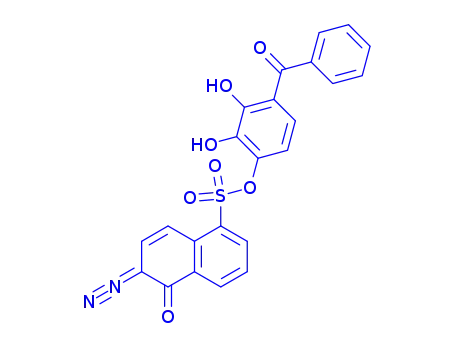 Molecular Structure of 2481-86-9 (4-benzoyl-2,3-dihydroxyphenyl 6-diazo-5,6-dihydro-5-oxonaphthalene-1-sulphonate)