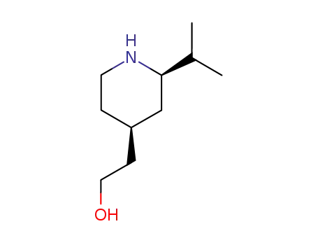 Molecular Structure of 313950-60-6 (4-Piperidineethanol,2-(1-methylethyl)-,(2R,4S)-rel-(9CI))
