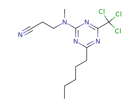 24848-59-7,3-{methyl[4-pentyl-6-(trichloromethyl)-1,3,5-triazin-2-yl]amino}propanenitrile,Propionitrile,3-[methyl[4-pentyl-6-(trichloromethyl)-s-triazin-2-yl]amino]- (8CI)