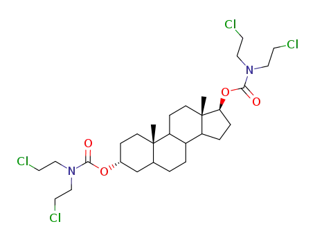Molecular Structure of 3133-50-4 ((3alpha,5alpha,17beta)-androstane-3,17-diyl bis[bis(2-chloroethyl)carbamate])