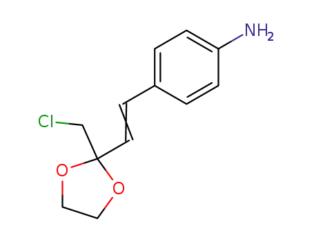 Molecular Structure of 2499-54-9 (4-{(E)-2-[2-(chloromethyl)-1,3-dioxolan-2-yl]ethenyl}aniline)