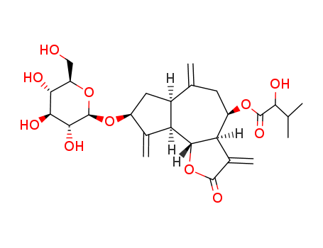 Butanoic acid,2-hydroxy-3-methyl-, (3aR,4R,6aR,8S,9aR,9bR)-8-(b-D-glucopyranosyloxy)dodecahydro-3,6,9-tris(methylene)-2-oxoazuleno[4,5-b]furan-4-ylester