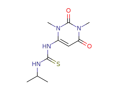 Molecular Structure of 31652-54-7 (1-(1,3-dimethyl-2,6-dioxo-1,2,3,6-tetrahydropyrimidin-4-yl)-3-(1-methylethyl)thiourea)