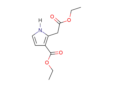 Molecular Structure of 25472-44-0 (ETHYL 2-((ETHOXYCARBONYL)-METHYL)-1H-PYRROLE-3-CARBOXYLATE)