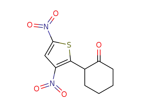 Molecular Structure of 31554-45-7 (2-(3,5-dinitrothiophen-2-yl)cyclohexanone)