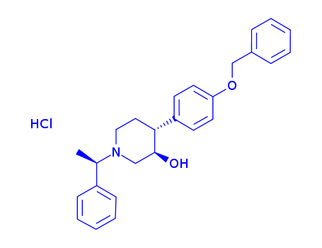 (3R,4R)-4-(4-benzyloxy-phenyl)-1-((R)-1-phenyl-ethyl)-piperidin-3-ol hydrochloride
