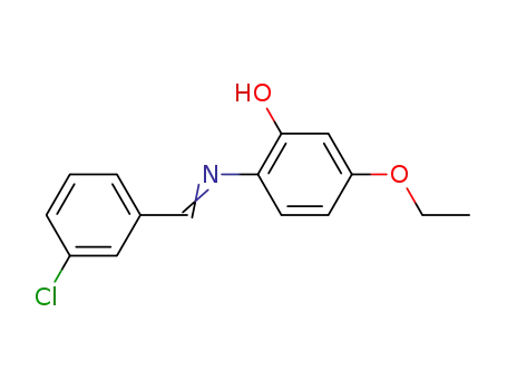 Molecular Structure of 26449-54-7 (2-{[(E)-(3-chlorophenyl)methylidene]amino}-5-ethoxyphenol)