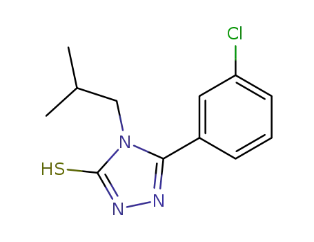 Molecular Structure of 26028-64-8 (5-(3-CHLOROPHENYL)-4-ISOBUTYL-4H-1,2,4-TRIAZOLE-3-THIOL)