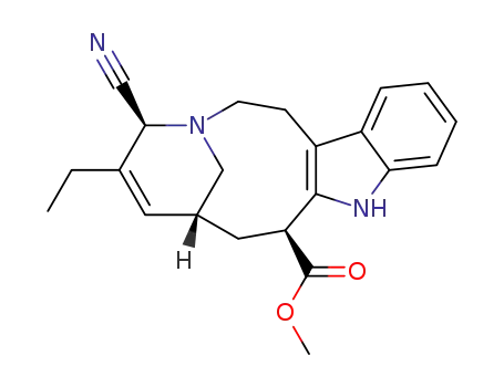 Molecular Structure of 136118-90-6 (methyl 4-cyano-5-ethyl-1,4,7,8,9,10-hexahydro-2H-3,7-methanoazacycloundecino<5,4-b>indole-9-carboxylate)