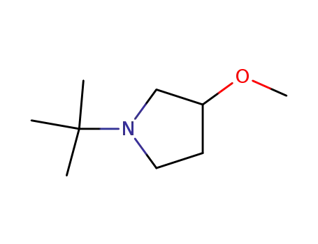 Molecular Structure of 321198-30-5 (Pyrrolidine, 1-(1,1-dimethylethyl)-3-methoxy- (9CI))