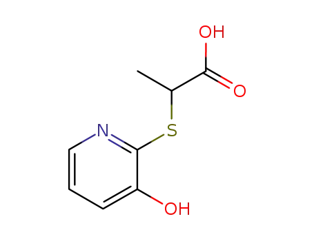 Propionic acid, 2-[(3-hydroxy-2-pyridyl)thio]- (8CI)