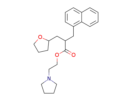 Molecular Structure of 3209-74-3 (2-pyrrolidin-1-ylethyl 3-naphthalen-1-yl-2-(tetrahydrofuran-2-ylmethyl)propanoate ethanedioate)