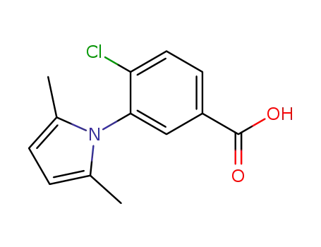 Molecular Structure of 26165-62-8 (4-chloro-3-(2,5-dimethyl-1H-pyrrol-1-yl)benzoic acid)