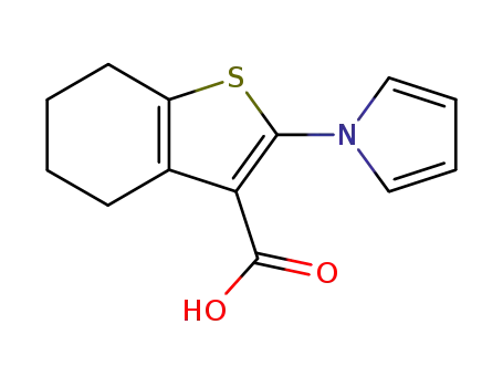 Molecular Structure of 26176-21-6 (2-(1H-PYRROL-1-YL)-4,5,6,7-TETRAHYDRO-1-BENZOTHIOPHENE-3-CARBOXYLIC ACID)