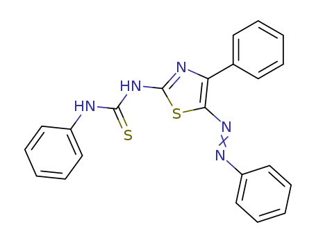 26164-73-8,1-phenyl-3-[4-phenyl-5-(phenylhydrazono)-1,3-thiazol-2(5H)-ylidene]thiourea,Thiourea,N-phenyl-N'-[4-phenyl-5-(phenylazo)-2-thiazolyl]- (9CI); Urea,1-phenyl-3-[4-phenyl-5-(phenylazo)-2-thiazolyl]-2-thio- (8CI); NSC 127575