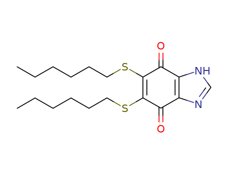 26558-04-3,5,6-bis(hexylsulfanyl)-1H-benzimidazole-4,7-dione,4,7-Benzimidazoledione,5,6-bis(hexylthio)- (8CI); NSC 101611