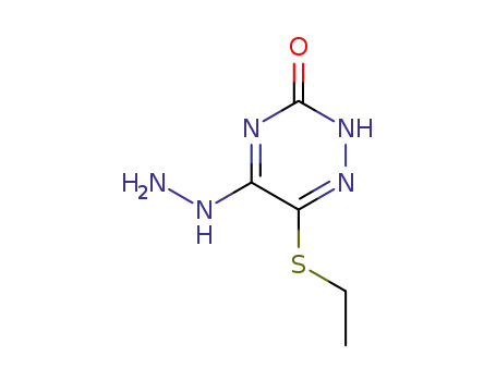 Molecular Structure of 32331-01-4 (6-(ethylsulfanyl)-5-hydrazinyl-1,2,4-triazin-3(2H)-one)