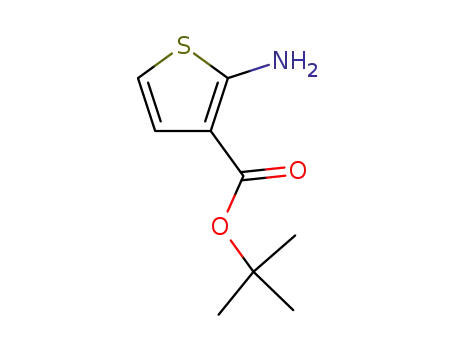 Molecular Structure of 59739-05-8 (2-AMINOTHIOPHENE-3-CARBOXYLIC ACID T-BUTYL ESTER)