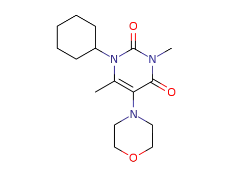 Molecular Structure of 32250-76-3 (1-Cyclohexyl-3,6-dimethyl-5-morpholinouracil)