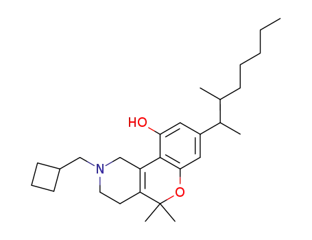 Molecular Structure of 26685-58-5 (2-(Cyclobutylmethyl)-8-(1,2-dimethylheptyl)-1,3,4,5-tetrahydro-5,5-dimethyl-2H-[1]benzopyrano[4,3-c]pyridin-10-ol)