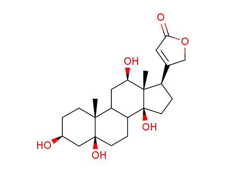 Molecular Structure of 2725-25-9 (3β,5,12β,14-Tetrahydroxy-5β,14β-card-20(22)-enolide)