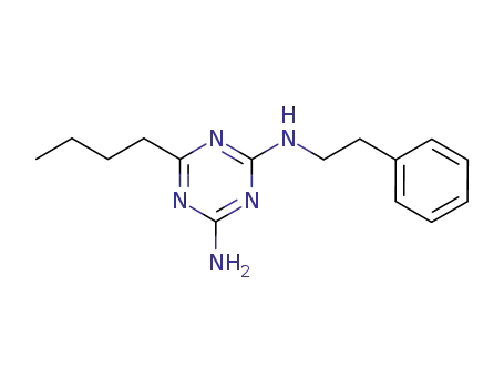 Molecular Structure of 26741-11-7 (6-butyl-N-(2-phenylethyl)-1,3,5-triazine-2,4-diamine)