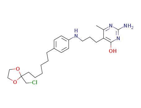 4(3H)-Pyrimidinone,2-amino-5-[3-[[4-[6-[2-(chloromethyl)-1,3-dioxolan-2-yl]hexyl]phenyl]amino]propyl]-6-methyl-