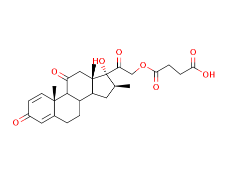27303-92-0,Meprednisone hemisuccinate,Succinicacid, 21-monoester with 17,21-dihydroxy-16b-methylpregna-1,4-diene-3,11,20-trione (8CI);16b-Methyl-prednisone hemisuccinate;
